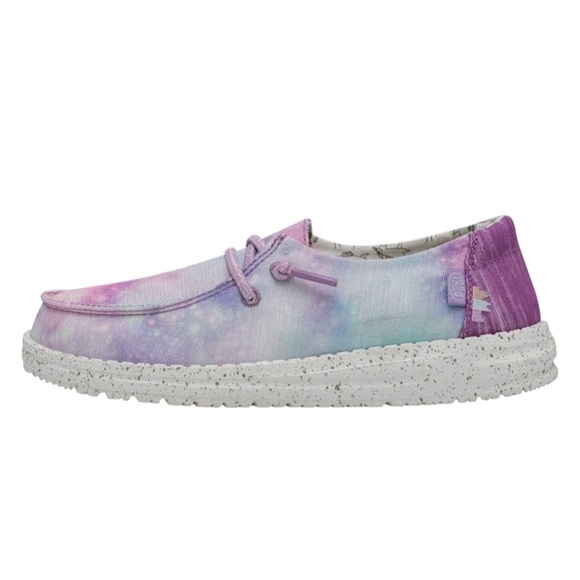NEW Hey Dude Wendy Girls Unicorn Dreamer Slip On Shoes Tie Dye Youth - Picture 1 of 9